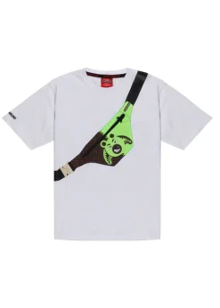 Sprayground Kids T-shirt Bianca Green Bear Pouch per Bambini