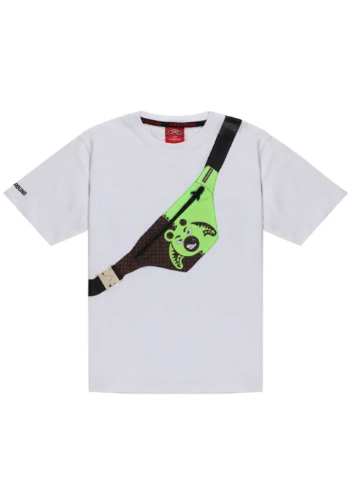 Sprayground Kids T-shirt Bianca Green Bear Pouch per Bambini