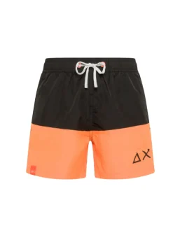 Sun68 Kids Costume Boxer Nero/Arancione per Bambini