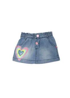 Tuc Tuc Gonna Mini Jeans con Cuore per Neonate