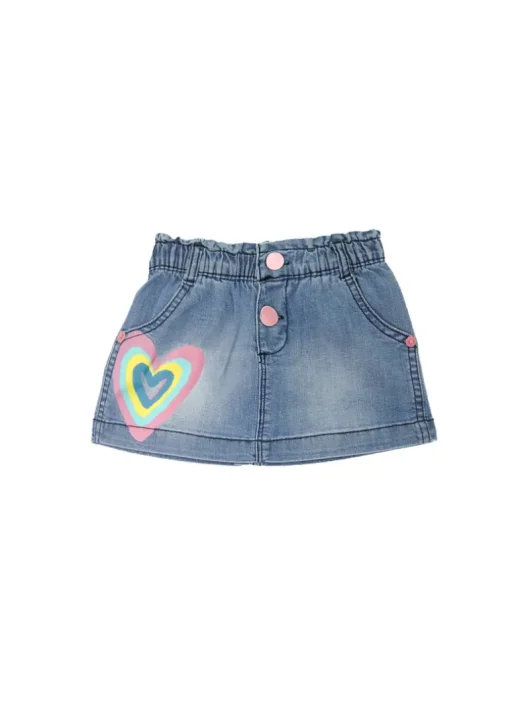 Tuc Tuc Gonna Mini Jeans con Cuore per Neonate