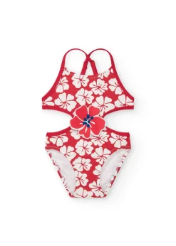 Tuc Tuc Costume Monokini Bianco/Rosso per Neonate