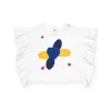Tuc Tuc T-shirt Bianca con Fiore e Volant per Neonate