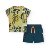 Tuc Tuc T-shirt Verde con Shorts Blu per Neonati