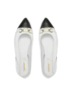 Twinset Ballerina Bianca a Punta con Oval T per Bambine
