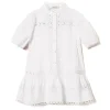 Twinset Kids Abito Bianco Ricamato per Bambine
