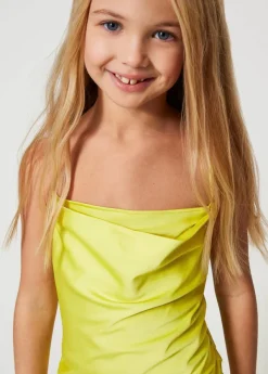 Twinset Kids Abito Giallo Drappeggiato per Bambine