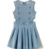 Twinset Kids Abito in Jeans con Applicazione Logo per Bambine