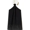 Twinset Kids Abito Nero in Crepe con Strass per Bambine