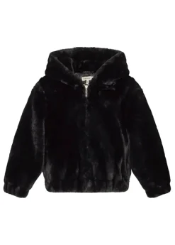 Twinset Kids Bomber Nero in Pelliccia per Bambine