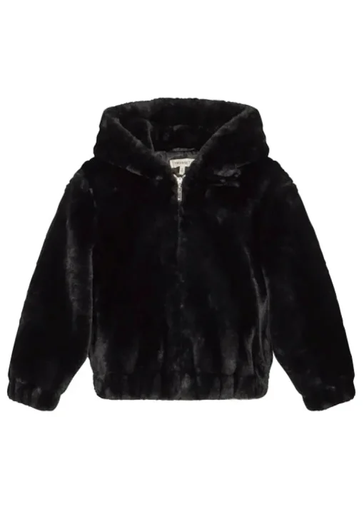 Twinset Kids Bomber Nero in Pelliccia per Bambine