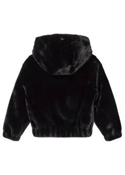 Twinset Kids Bomber Nero in Pelliccia per Bambine