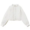 Twinset Kids Camicia Bianca Intarsiata per Bambine