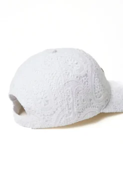 Twinset Kids Cappello Bianco in Pizzo Macramè per Bambine