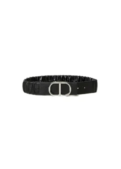 Twinset Kids Cintura Nera Arricciata con Fibbia Logata per Bambine