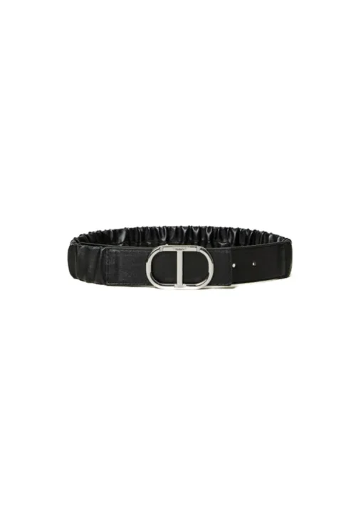 Twinset Kids Cintura Nera Arricciata con Fibbia Logata per Bambine