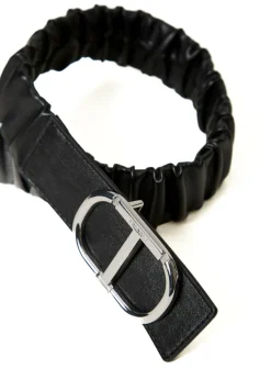 Twinset Kids Cintura Nera Arricciata con Fibbia Logata per Bambine