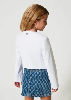 Twinset Kids Giubbino Bianco Ecopelle per Bambine
