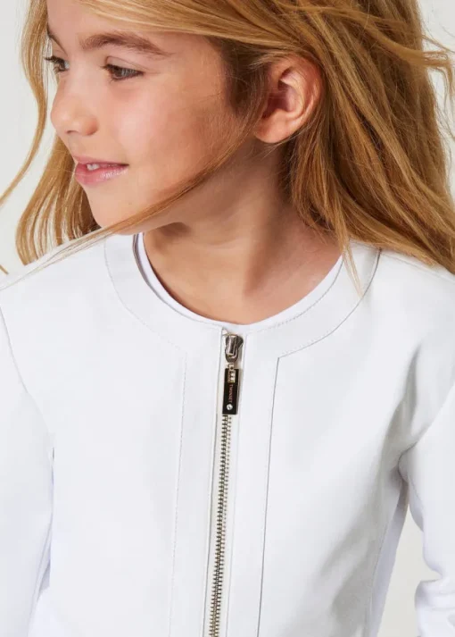 Twinset Kids Giubbino Bianco Ecopelle per Bambine