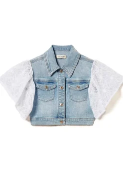 Twinset Kids Giubbino Jeans con Ricamo per Bambine