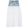 Twinset Kids Gonna Jeans Merlettata Bianca per Bambine