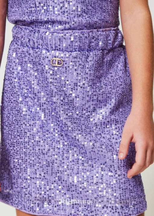 Twinset Kids Gonna Viola con Pailettes per Bambine