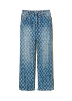 Twinset Kids Jeans con Oval T All Over per Bambine