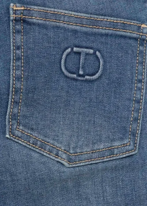 Twinset Kids Jeans Denim con Inserti per Bambine