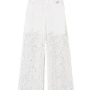 Twinset Kids Pantaloni Bianchi in Pizzo Macramè per Bambine