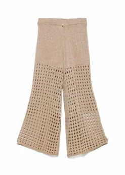 Twinset Kids Pantaloni Canapa Forati con Logo per Bambine
