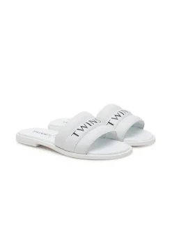 Twinset Kids Sandalo Bianco con Logo per Bambine