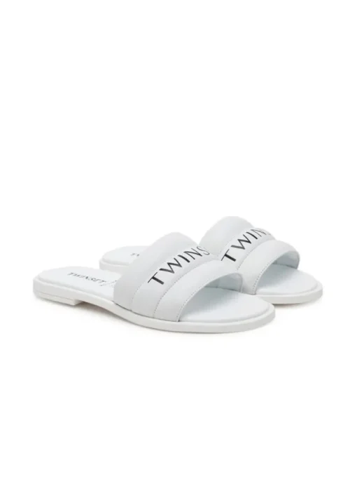 Twinset Kids Sandalo Bianco con Logo per Bambine