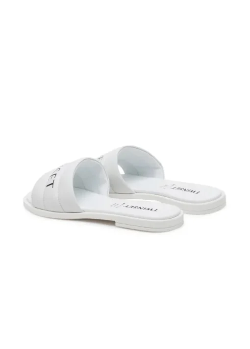 Twinset Kids Sandalo Bianco con Logo per Bambine