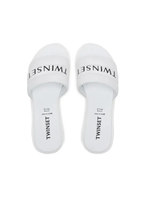 Twinset Kids Sandalo Bianco con Logo per Bambine