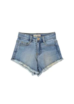 Twinset Kids Short Denim Sfrangiato per Bambine