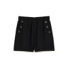 Twinset Kids Shorts Neri in Crepe per Bambine