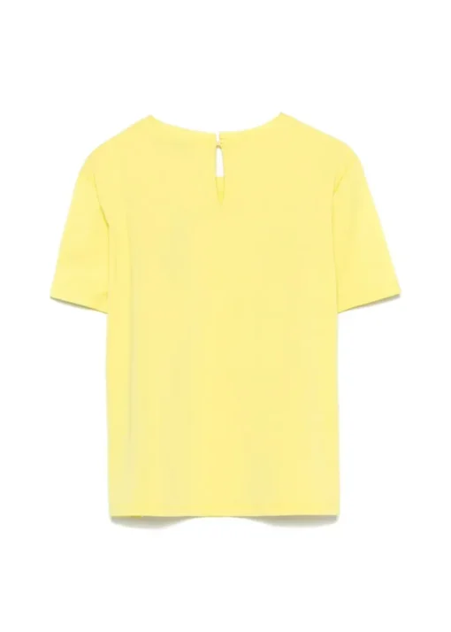 Twinset Kids T-Shirt Giallo Fluo con Placca per Bambine