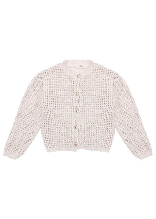 Vicolo Kids Cardigan Beige Traforato per Bambine