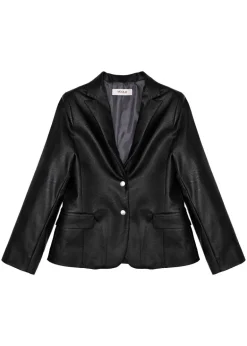 Vicolo Kids Giacca Blazer Nera Ecopelle per Bambine
