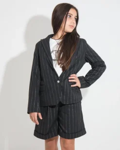 Vicolo Kids Giacca Blazer Gessata Grigia per Bambine