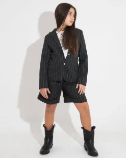 Vicolo Kids Giacca Blazer Gessata Grigia per Bambine