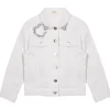 Vicolo Kids Giubbino Denim Bianco con Strass per Bambine