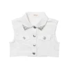 Vicolo Kids Giubbino Smanicato Denim Bianco per Bambine