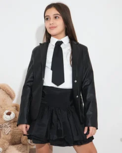 Vicolo Kids Gonna Nera con Balze per Bambine