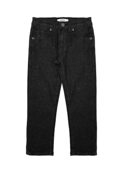 Vicolo Kids Pantaloni Denim Neri Straight per Bambine