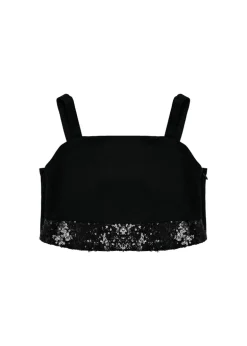 Vicolo Kids Top Nero con Applicazione Strass per Bambine