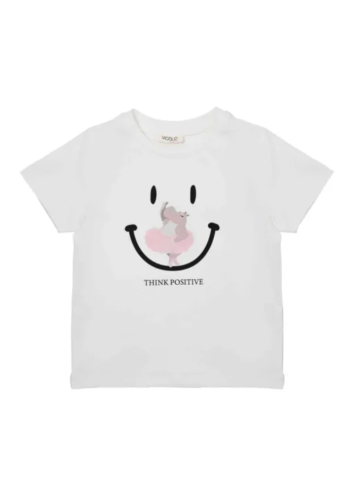 Vicolo Kids T-shirt Bianca con Stampa per Bambine