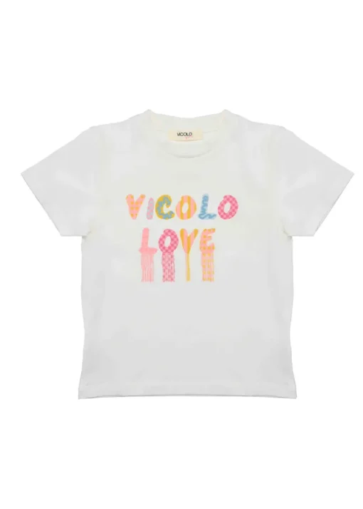 Vicolo Kids T-shirt Bianca con Stampa Colorful per Bambine