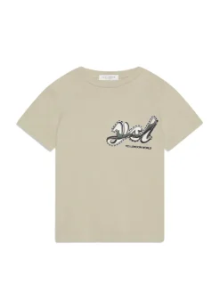 Yes London T-shirt Beige con Applcazione Logo per Bambini