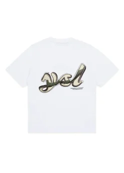 Yes London T-shirt Bianca con Applcazione Logo per Bambini